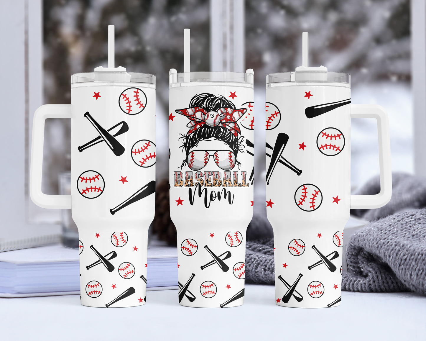 40oz Baseball Mom Tumbler