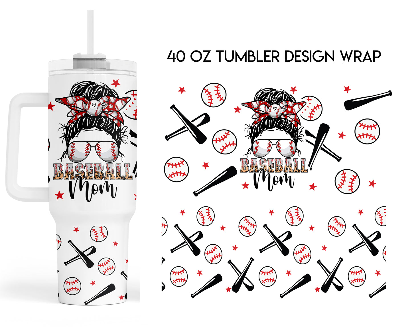 40oz Baseball Mom Tumbler