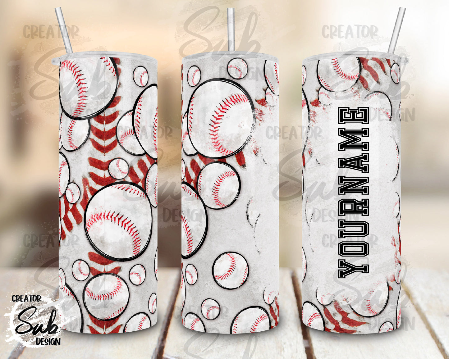 20oz Customizable Baseball Tumbler