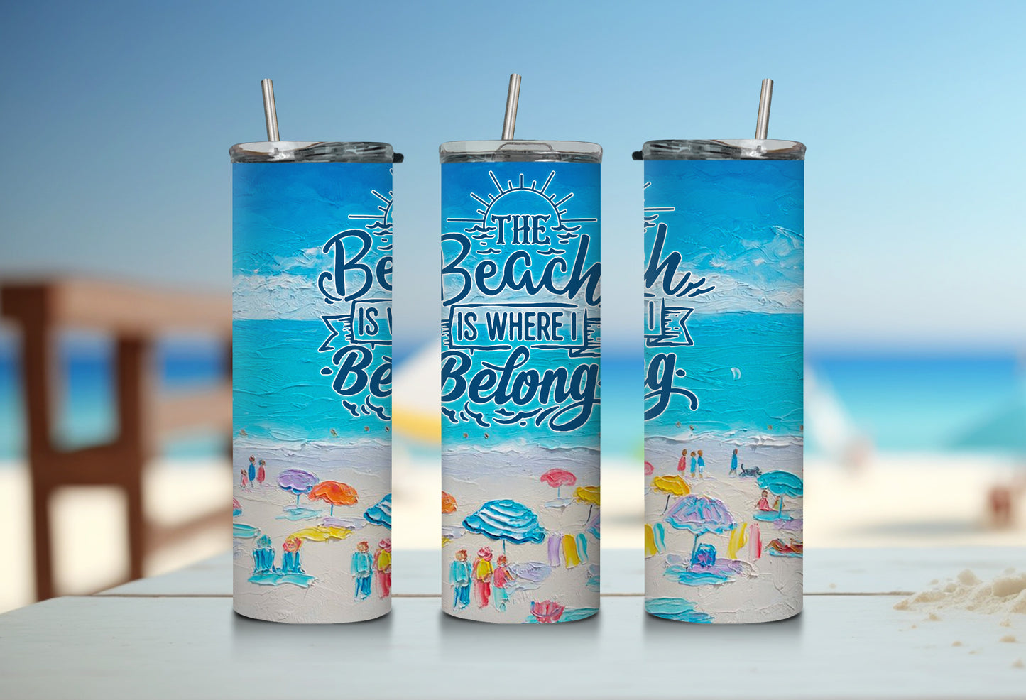 The Beach is Where I Belong Tumbler