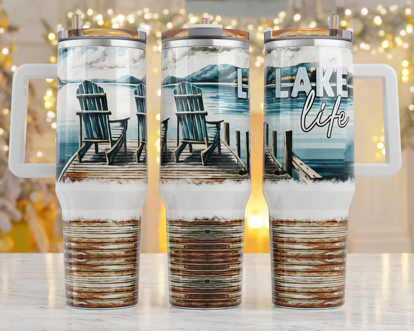 40oz Lake Life Tumbler