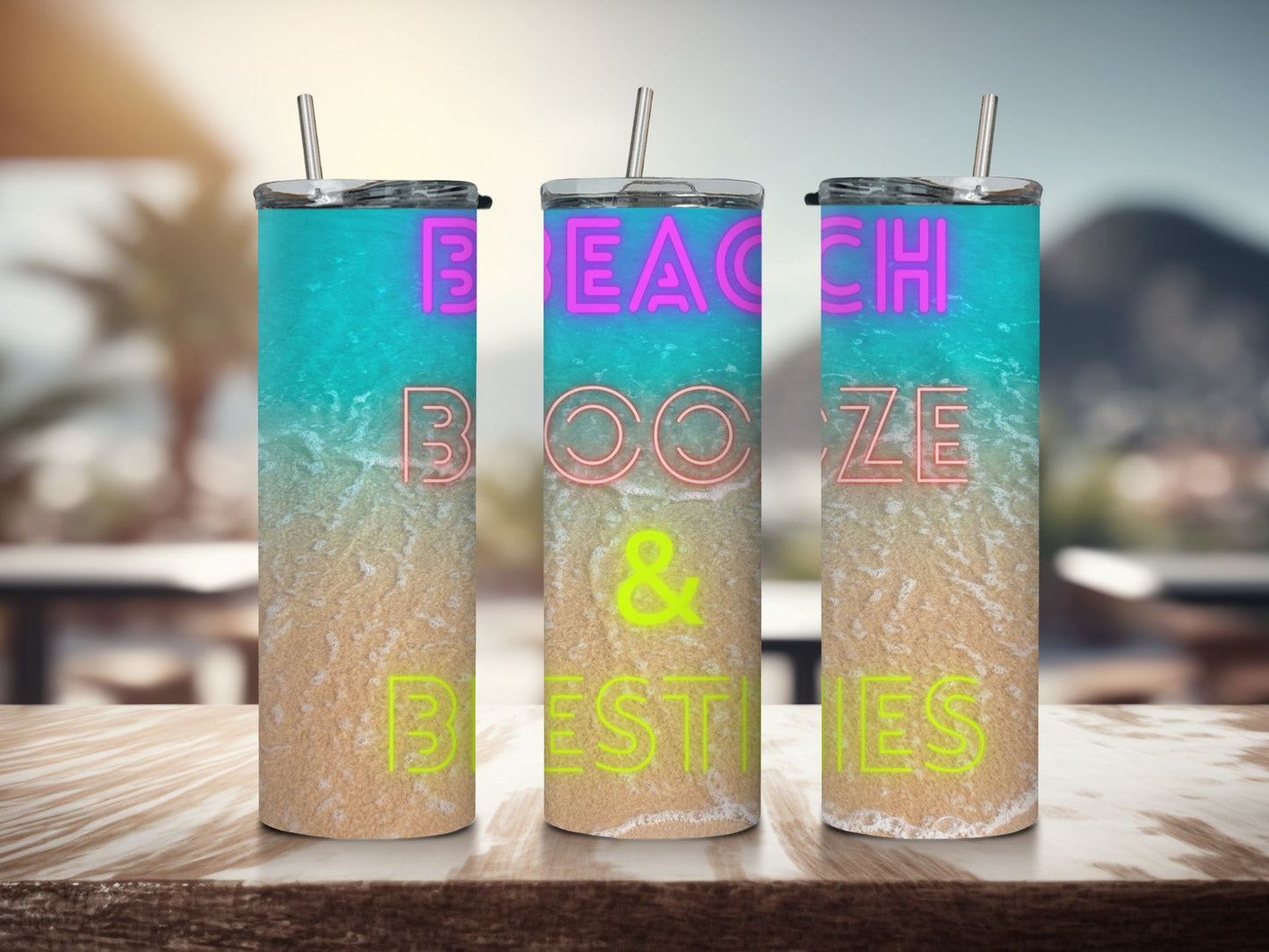 Beach, Booze & Besties Tumbler