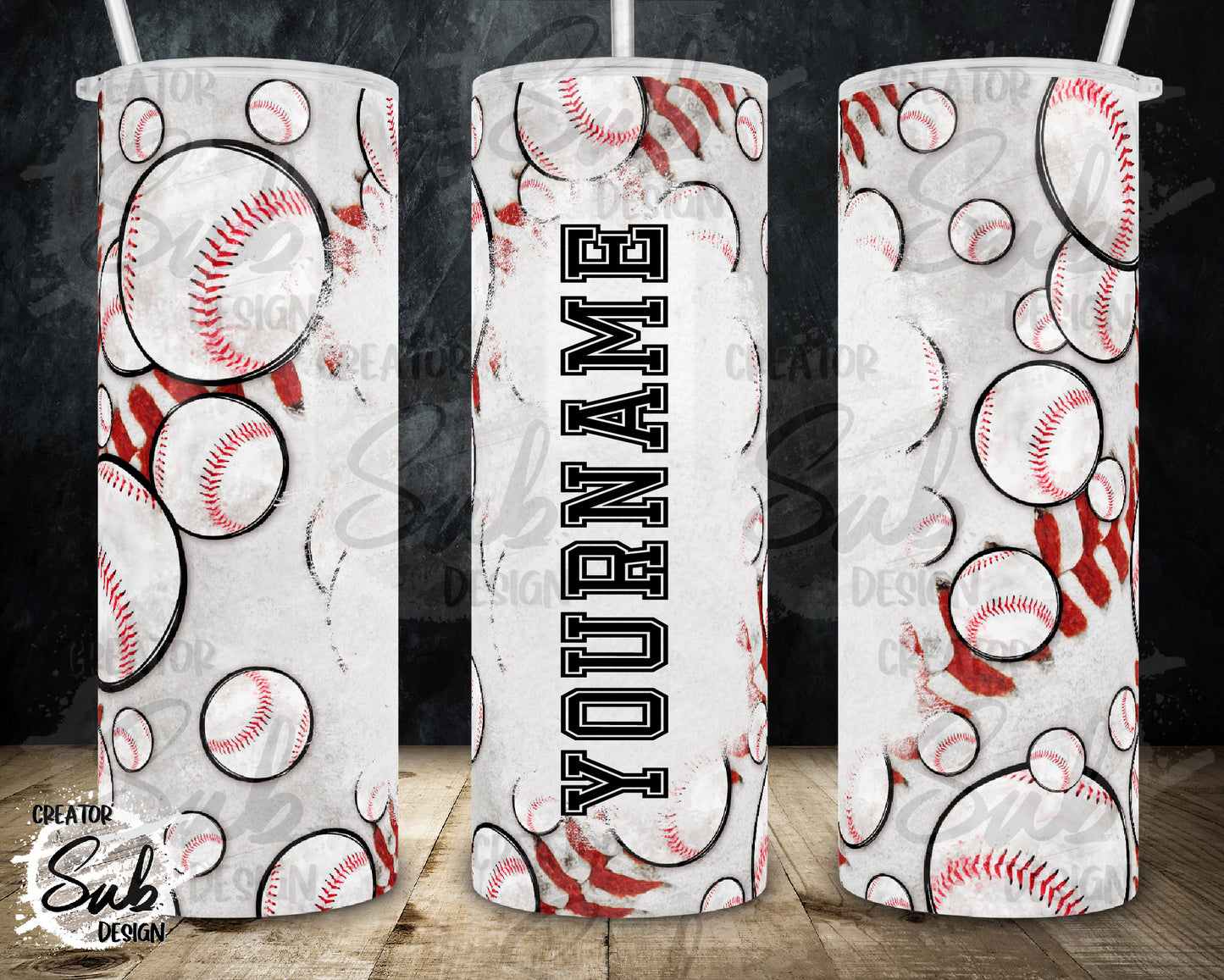 20oz Customizable Baseball Tumbler