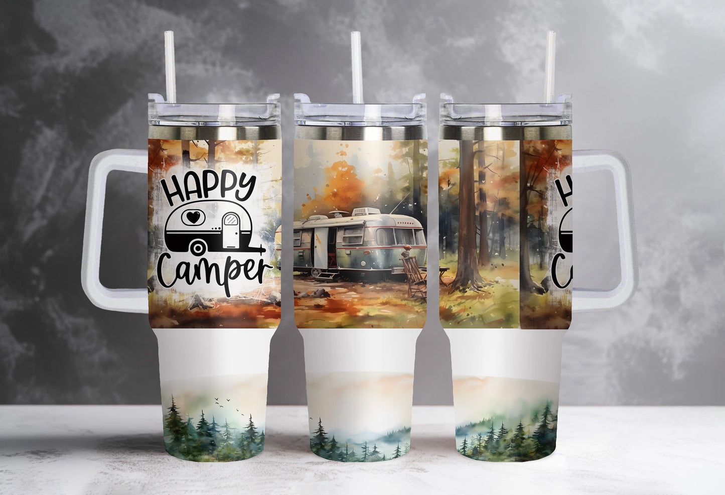 40oz Fall Happy Camper Tumbler