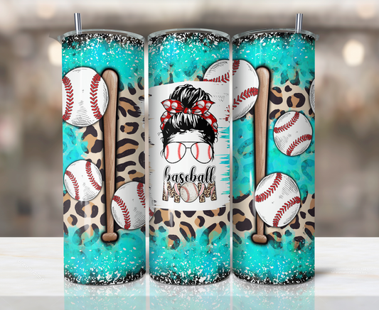 20oz Baseball Mom Leopard Tumbler