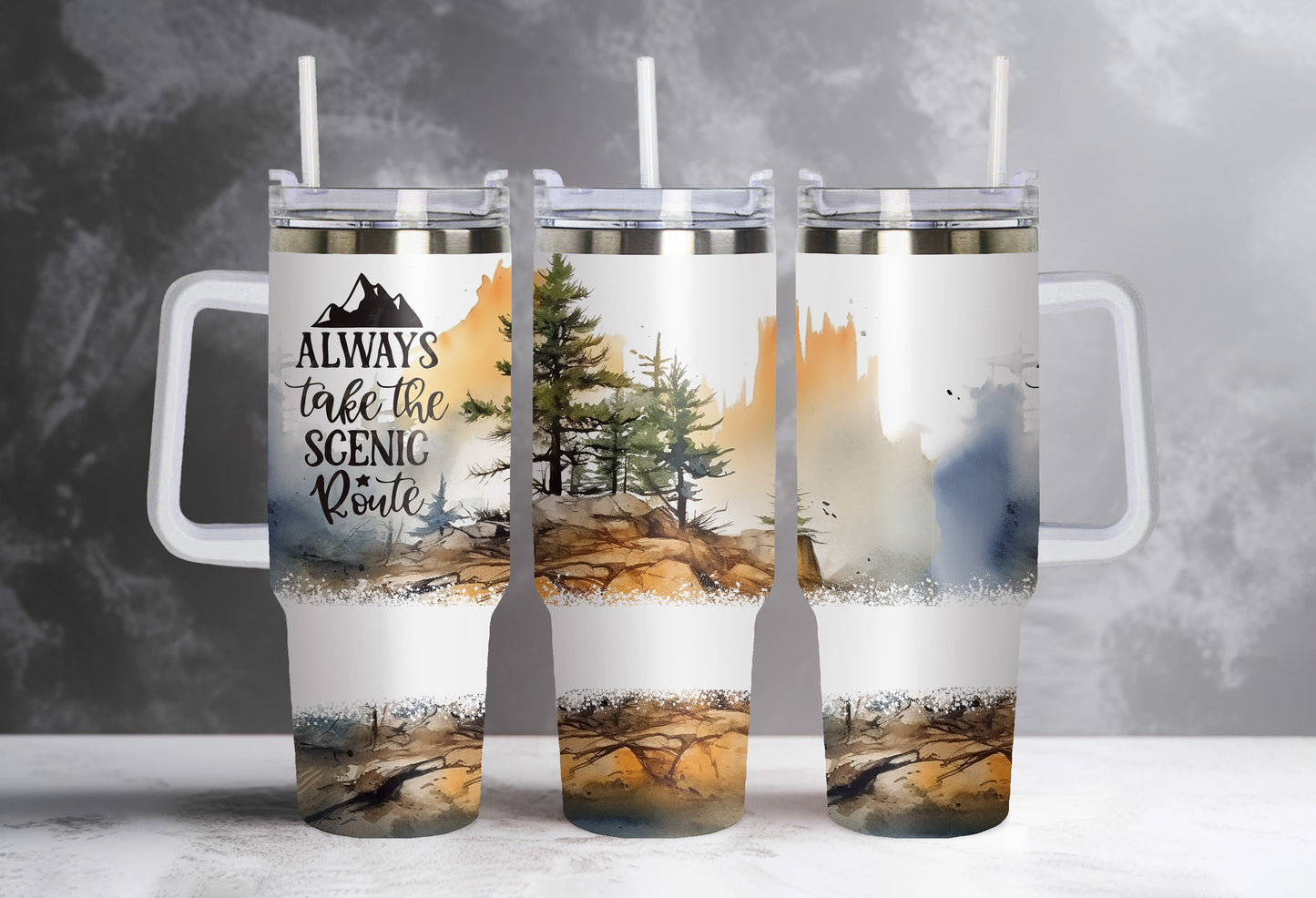 40oz Always Take the Scenic Route Tumbler