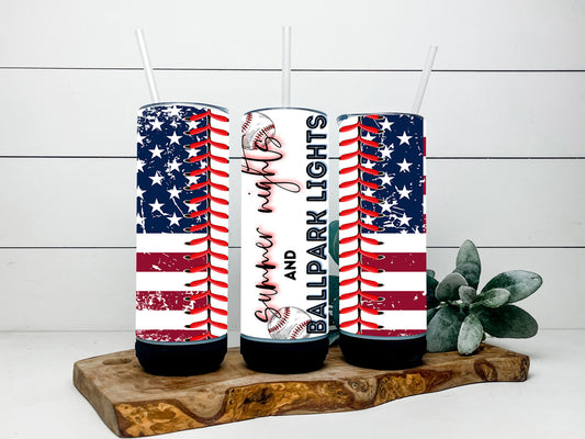 Summer Nights and Ballpark Lights Bluetooth Tumbler