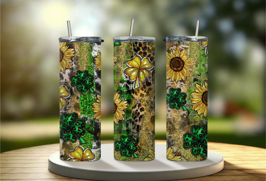 St. Patrick's Day Sunflower Tumbler
