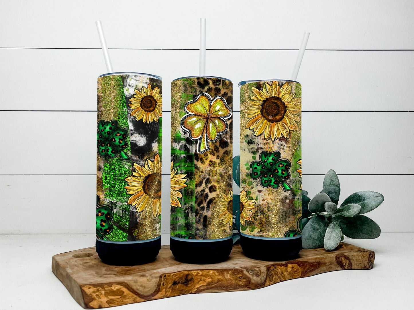 St. Patrick's Day Sunflower Tumbler