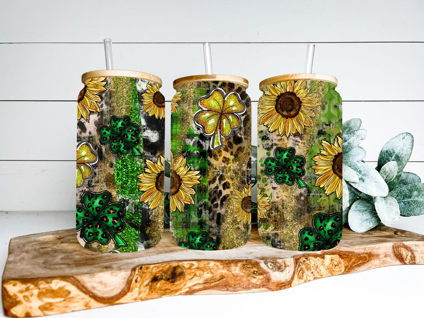 St. Patrick's Day Sunflower Tumbler